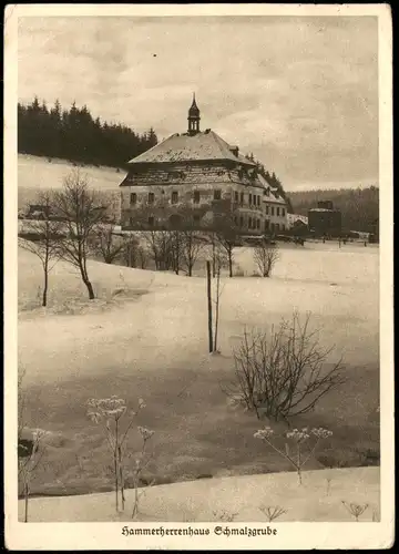 Schmalzgrube-Jöhstadt (Erzgebirge) Hammerherrenhaus im Winter 1935