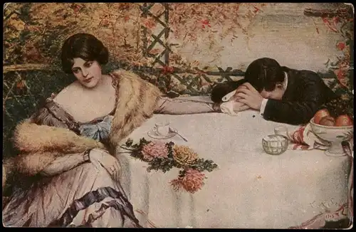 Künstlerkarte: Gemälde / Kunstwerke Ridel : Es war ein Traum. 1914