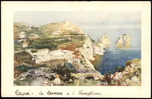 Cartoline Capri La certosa - Künstlerkarte 1942