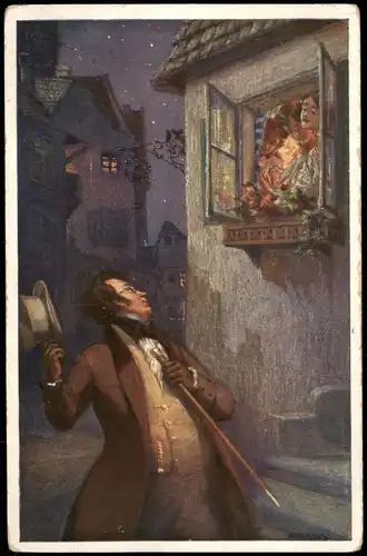 Ansichtskarte  Künstlerkarte Schubert 1910      Vignette Kathol. Schulverein