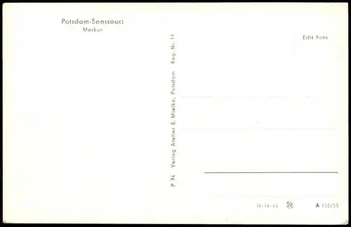 Ansichtskarte Potsdam Potsdam-Sanssouci Merkur Schloss 1955