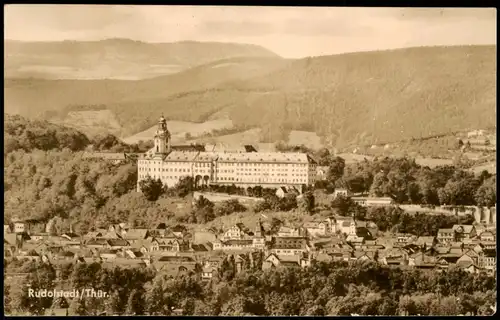 Ansichtskarte Rudolstadt Panorama-Ansicht mit Blick zum Schloss (Castle) 1963
