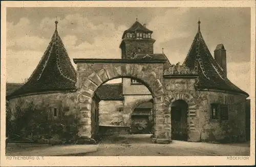 Ansichtskarte Rothenburg ob der Tauber Rödertor 1928