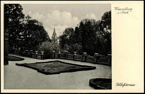 Ansichtskarte Wiesenburg/Mark Schloss (Castle) Schloßterrasse 1920