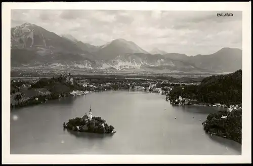 Postcard Bled Veldes Blick auf See und Stadt 1934
