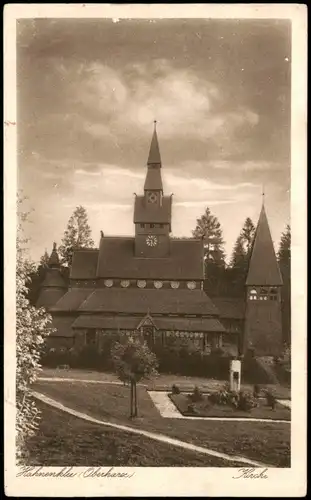 Ansichtskarte Hahnenklee-Goslar Gustav-Adolf-Stabkirche 1928