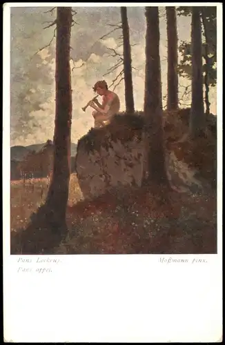 Künstlerkarte (Art Postcard) Künstler Maßmann pinx. Pans Lockruf 1910