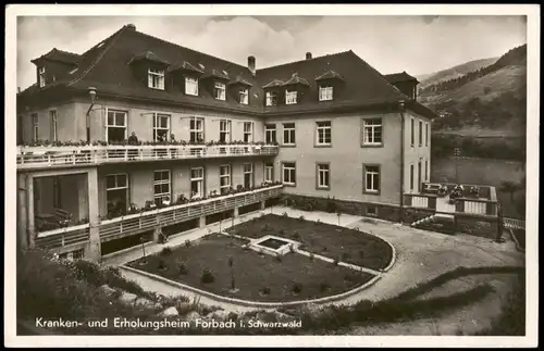 Ansichtskarte Forbach (Baden) Krankenhaus 1942  gel. Feldpost WK2