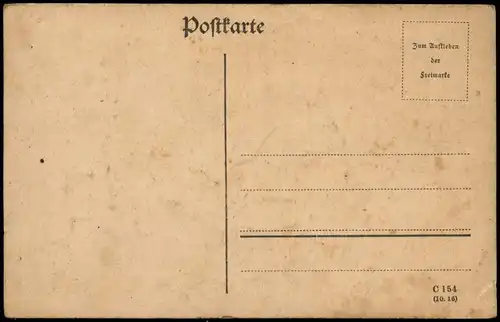 Künstlerkarten - handgefertigt Mann Zigarrenkopfer Achtung 1922