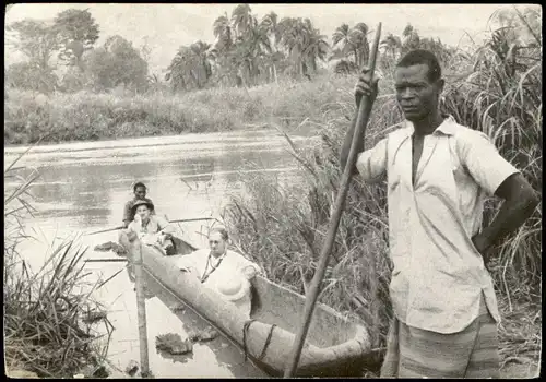 Missionsreise im Einbaum der Afrikaner Missionare (Africa Afrika) 1956