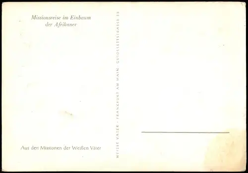 Missionsreise im Einbaum der Afrikaner Missionare (Africa Afrika) 1956