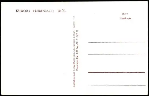 Ansichtskarte Fehrenbach Stadpartie Skiläufer im Winter 1961