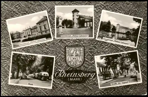 Ansichtskarte Rheinsberg (Mark) Sanatorium, Markt, Straße der Jugend 1964