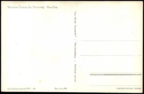 Canow-Wustrow (Mecklenburgische Seenplatte) Krs. Neustrelit Klenz-See 1962