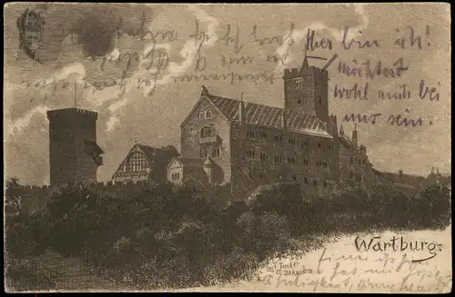 Ansichtskarte Eisenach Wartburg - Künstlerkarte 1908