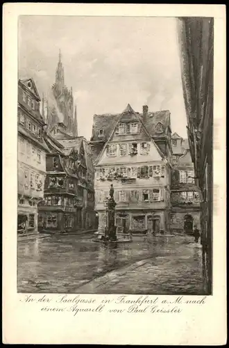 Ansichtskarte Frankfurt am Main Saalgasse - Künstlerkarte 1928