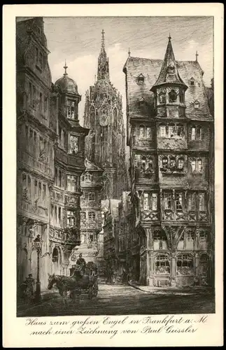 Ansichtskarte Frankfurt am Main Haus zum großen Engel - Künstlerkarte 1928