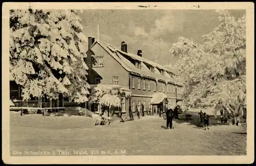 Ansichtskarte Heldrungen Schmücke im Winter Skifahrer 1955