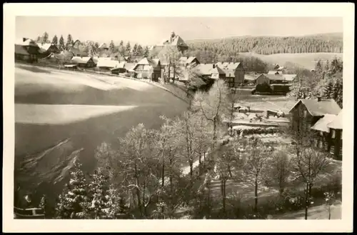 Ansichtskarte Schmiedefeld (Rennsteig) Stadt im Winter 1953