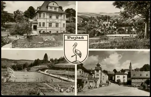 Ansichtskarte Wurzbach 4 Bild Schwimmbad, Stadt 1961