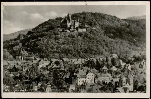 Ansichtskarte Wernigerode Blick auf die Stadt 1955