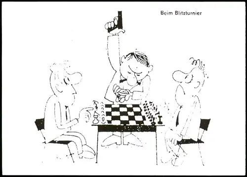 Ansichtskarte  Schach Chess - Spiel Scherzkarte Blitztunier 2007