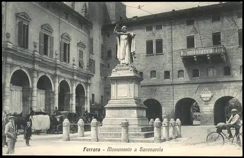 Cartoline Ferrara Monumento a Savonarola 1913