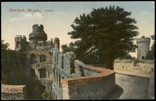 Ansichtskarte Auerbach (Bergstraße)-Bensheim Schloss - Hof 1913