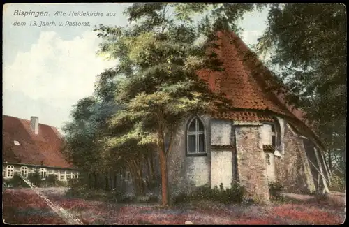 Ansichtskarte Bispingen Alte Kirche u. Pastorat 1913