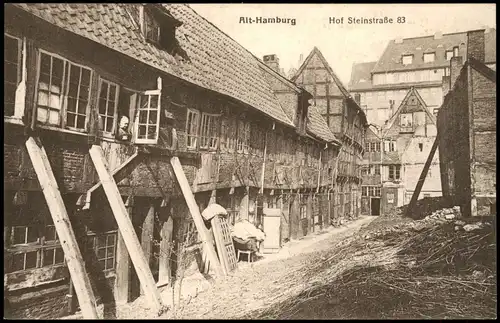 Ansichtskarte Hamburg Hof Steinstraße 83 1912