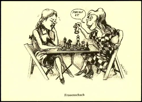 Ansichtskarte  Schach Chess - Spiel Frauen beim Schach Pony auf E/ 2007