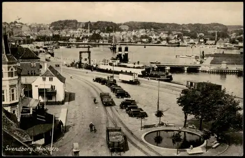 Postcard Schwenburg Svendborg Hafen, Havnen - Straße 1960
