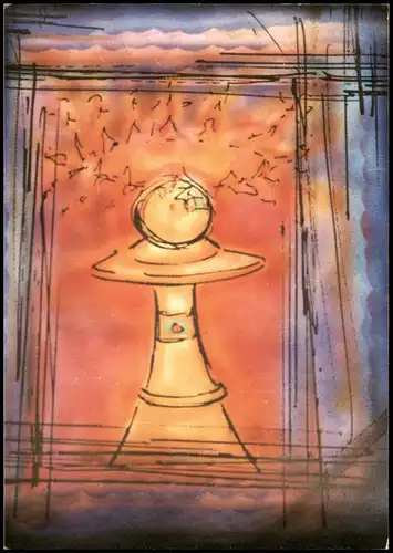 Schach Chess - Spiel Künstlerkarte «Fonds für die Schweizer Schachjugend» 1988