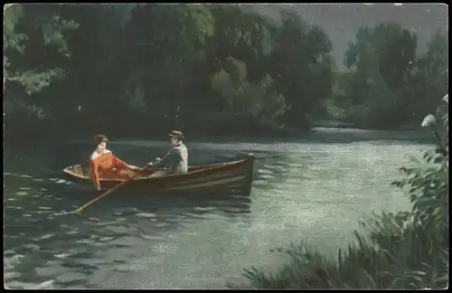 A. Klauss Beim Mondenschimmer, Künstlerkarte: Gemälde / Kunstwerke 1913