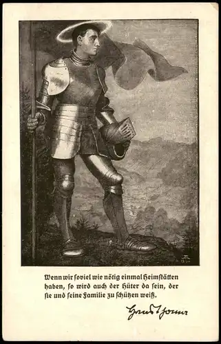 Künstlerkarte: Gemälde / Kunstwerke Wenn wir.. Ritter Rüstung 19222