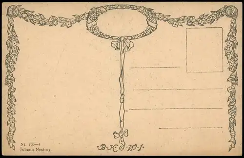 Johann Nestroy Künstlerkarte: Gemälde / Kunstwerke Alter Mann auf der Bank 1913