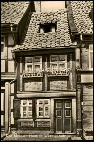 Ansichtskarte Wernigerode Das kleinste Haus 1958