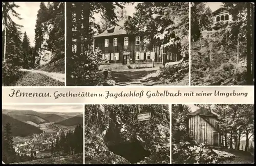 Ansichtskarte Ilmenau Mehrbild Goethestätten 1966