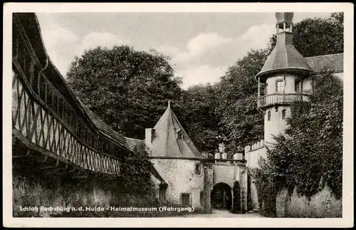 Ansichtskarte Rochsburg-Lunzenau Schloß Mulde - Heimatmuseum (Wehrgang) 1955