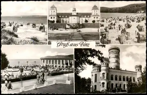 Ansichtskarte Binz (Rügen) Schliß, Strand, Kurhaus 1959