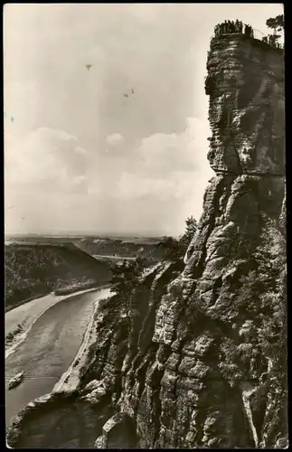 Ansichtskarte Rathen Basteifelsen (Sächsische Schweiz) 1957