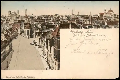 Ansichtskarte Augsburg Straßenpartie, Stadt 1903