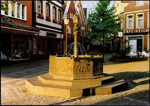 Ansichtskarte Lüdinghausen Marktbrunnen, Cafe - Geschäfte 1979