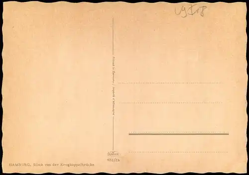 Ansichtskarte Hamburg Blick von der Krugkoppelbrücke 1979