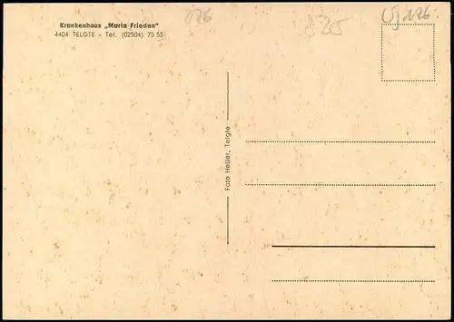 Ansichtskarte Telgte Krankenhaus ,,Maria Frieden" 1978