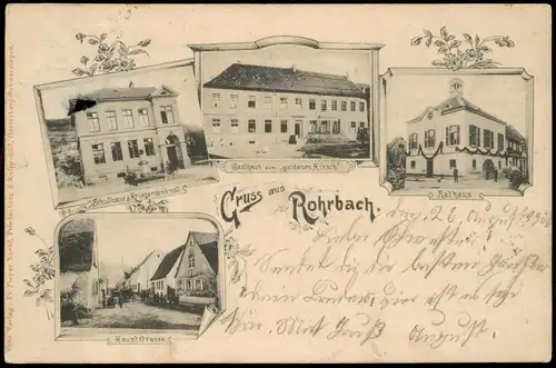 Rohrbach-Heidelberg Schulhaus, Gasthaus, Kriegerdenkmal, Hauptstraße 1909