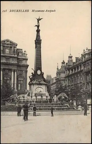 Postkaart Brüssel Bruxelles Monument Anspach 1915