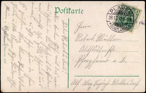 Ansichtskarte Jocketa-Pöhl Elstertalbrücke 1912  gel. Stempel Plauen