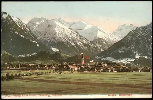 Ansichtskarte Oberstdorf (Allgäu) Stadtpartie 1908