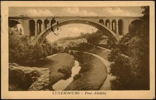 Postcard Luxemburg Pont Adolphe 1922  gel. Marke und Stempel